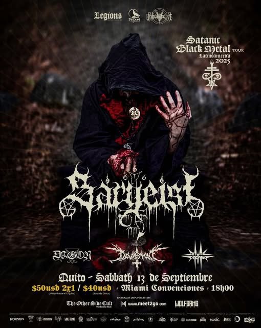 Sargeist Satanic Black Metal Cult Latinoamérica Tour 2025 2x1