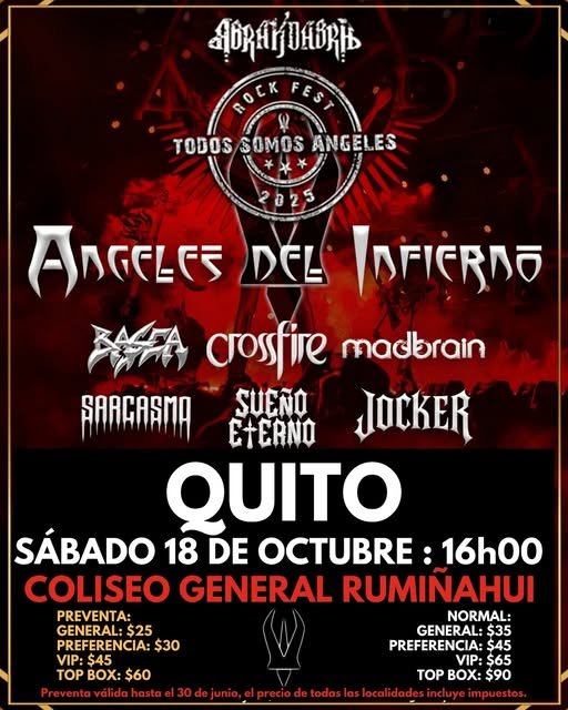 Ángeles Del Infierno 𝗧𝗢𝗗𝗢𝗦 𝗦𝗢𝗠𝗢𝗦 𝗔𝗡𝗚𝗘𝗟𝗘𝗦 𝗥𝗢𝗖𝗞 𝗙𝗘𝗦𝗧 𝟮𝟬𝟮𝟱 General